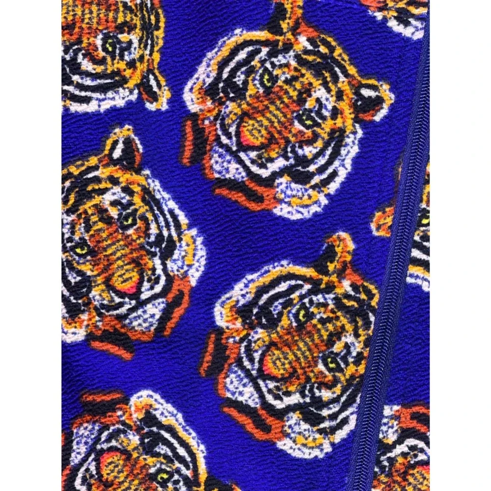 LuLaRoe Monroe Kids Blue Tiger Print Zip Up Jacket Size 8 NWT